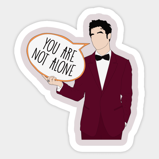 Not Alone - Darren Criss Sticker by byebyesally